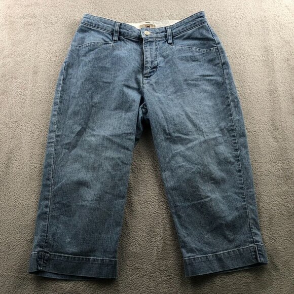Lee Womens Capri Jeans Size 4P Straight Leg Blue Denim Casual Classic Summer - Picture 9 of 10